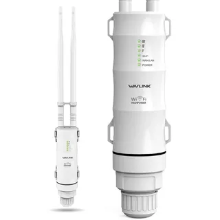 Wavlink AC600 drahtlose WiFi-Signal-Verstärker, Access Point, Dual-Band-Repeater für den Außeneinsatz, Kabellos LAN, Poe Modell, 2,4 Ghz, 150 Mbps + 5 Ghz 433 Mbps, Ideal für WiFi Garten Weiß