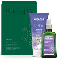 WELEDA Bio Weihnachts-Geschenkset Lavendel 2025 - Naturkosmetik Winter XMAS Geschenk Set bestehend aus Duschgel & Körperöl - Unisex Körperpflege Set zu Weihnachten für Frauen & Männer