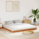 vidaXL Massivholzbett 180 x 200 cm Wachsbraun