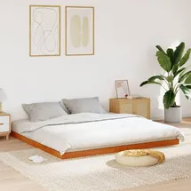 vidaXL Massivholzbett 180 x 200 cm Wachsbraun