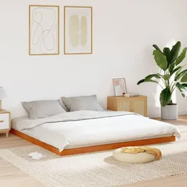 vidaXL Massivholzbett 180 x 200 cm Wachsbraun