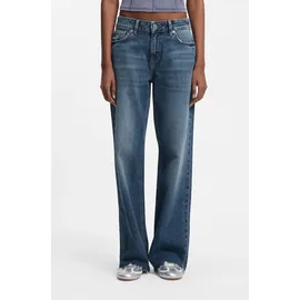 Hugo Loose-fit-Jeans Gamala mit ausgefranstem Saum, Baggy-Fit blau 31