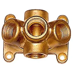 Verteiler zur Wandbefestigung, 5 Anschlüsse G 1/2", 3 Anschlüsse vorne
