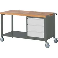 Stier Fahrbare Werkbank Premium mit 3 Schubladen BxTxH 1500x700x880