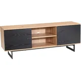 KADIMA DESIGN Lowboard Eiche-Dekor Schwarz 150x55x40 cm, Wohnzimmer, Wohnwände, Lowboards, Lowboards stehend