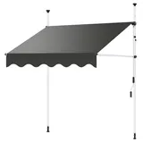 MuCoLa Klemmmarkise Balkon Markise Sonnenschutz Windschutz - Grau 300 x 120 cm - Grau