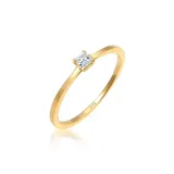 Elli DIAMONDS Ring Prinzessschliff Diamant (0.1 ct) 585 Gelbgold