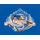 w. reuter & sohn - plauener spitze Fensterbild "Landschaft Schneemann" Gr. 1, bunt (apricot, goldfarben, rot), B:27cm H:21cm, Polyester, W. REUTER & SOHN - PLAUENER SPITZE, Fensterbilder, Made in Germany