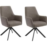 MCA Furniture MCA Reynosa Polsterstuhl mit Armlehne drehbar Metall/Chenille/Grob PU Cappuccino/Schwarz matt