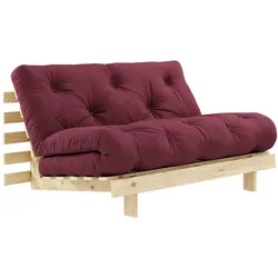KARUP Design - Roots Schlafsofa, 140 x 200 cm, Kiefer natur / bordeaux (710)