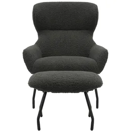 SalesFever Sessel mit Hocker anthrazit