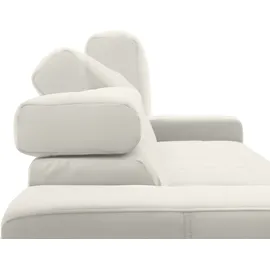 DOMO collection Ecksofa »Brandon große Ausführung B/T/H: 289/177/80 cm, auch in Leder und Cord«, mit Kopfteilverstellung, wahlweise Sitztiefenverstellung, L-Form weiß