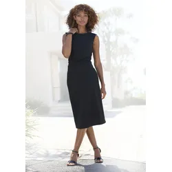 Etuikleid LASCANA, Damen, Gr. 40, N-Gr, schwarz, Stoff, Obermaterial: 95% Polyester, 5% Elasthan, unifarben, festlich, figurbetont kniebedeckend, Rundhals, Kleider, mit tiefem Rückenausschnitt, figurbetont, elegant