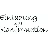 Brunnen Stempel Einladung zur Konfirmation Schwarz
