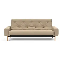 Schlafsofa INNOVATION LIVING TM "MIMER hochwertige Schlaffunktion, aktuelles Design und extra Komfort" Sofas Gr. T: 100cm, Struktur grob PHOBOS, braun (mocha 587 phobos) Taschenfederkernmatratze, Breite Liegefläche 140 cm