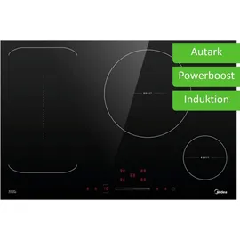 Bosch Herdset Bosch Einbau-Backofen Edelstahl Teleskopauszug + Midea Flex-Induktionskochfeld autark 77cm