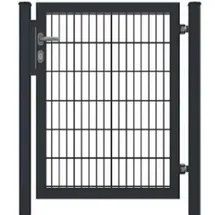 FA-Bausysteme Gartentor für Doppelstabmattenzäune Voll-Rahmen Anthrazit 150 cm x 140 cm