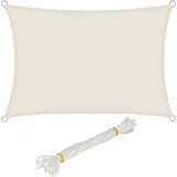 Woltu Sonnensegel Sonnenschutz PES Windschutz UV Schutz Creme 2x4m