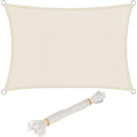Woltu Sonnensegel Sonnenschutz PES Windschutz UV Schutz Creme 2x4m