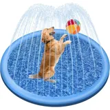 Aufblasbarer Hundepool – 100 Cm, Faltbar, Dicke Spielmatte Für Sommer, Garten, Strand, Hinterhof – Blau