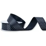 Creativery 25mm Satinband 25m Punkten Schleifenband Geschenkband Dekoband Stoffband Schwarz Weiß