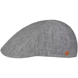 Mayser Paddy Leinen Flatcap Schirmmütze Schiebermütze Herren - Made in The EU mit Schirm, Futter Sommer Frühling-Sommer - 61 cm grau - 61