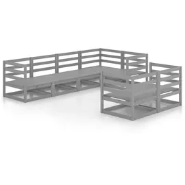 vidaXL Garten-Lounge-Set 7-tlg. grau Kiefer