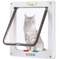Ycozy Ultradünne Katzentüren, maximale Dicke 2.5 cm, 4-Wege-Verriegelung, Katzenklappe für den Innenbereich, Haustiertür für Katzen, Kätzchen, kleine Hunde, Schränken, Wänden