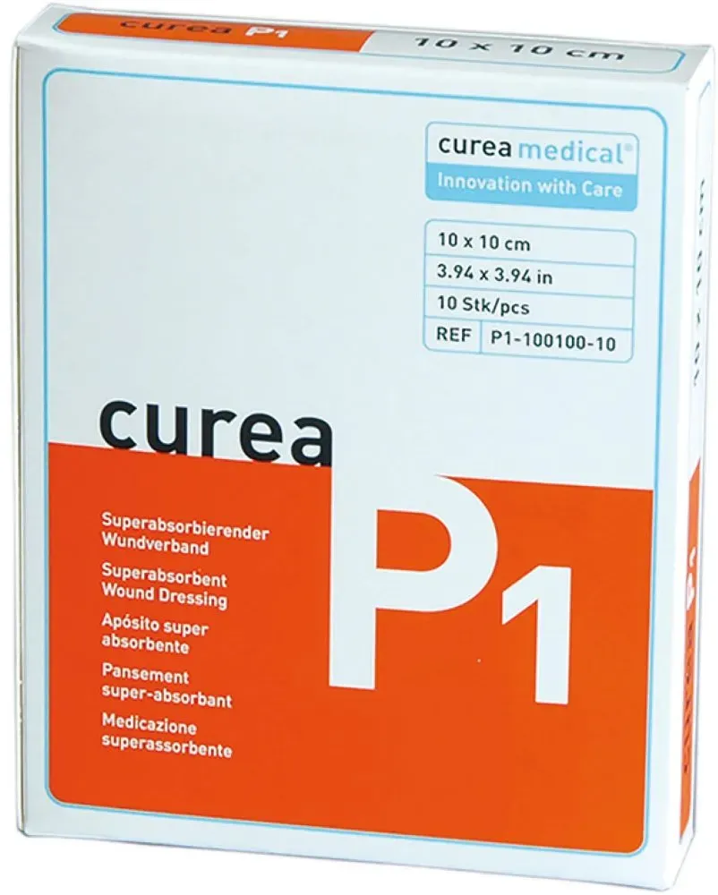 CUREA P1 superabsorb.Wundauflage 7,5x7,5 cm 50 St
