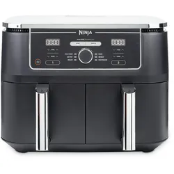 Ninja AF400EU Foodi MAX Dual Zone Heißluftfritteuse, 9,5 l Fassungsvermögen, 6 Funktionen - Schwarz/Silber