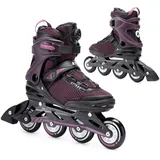 attabo Fitness Skates OneFoot 37 EU in Violett sind die perfekte Ausrüstung für Damen für eine AUSSERGEWÖHNÖICHE FAHRT mit ABEC-7 Lagern, 82A PU Rädern und Aluminium Schienen.