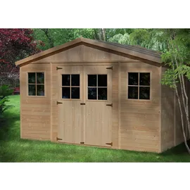 TIMBELA Gartenhaus Holz Abstellraum M331 11,91 m2 mit Fenstern