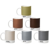Pantone Porzellan Kaffee Becher 6er-Set, 6 Kaffeetassen à 375 ml mit Henkel, spülmaschinenfest, Metalltöne ...