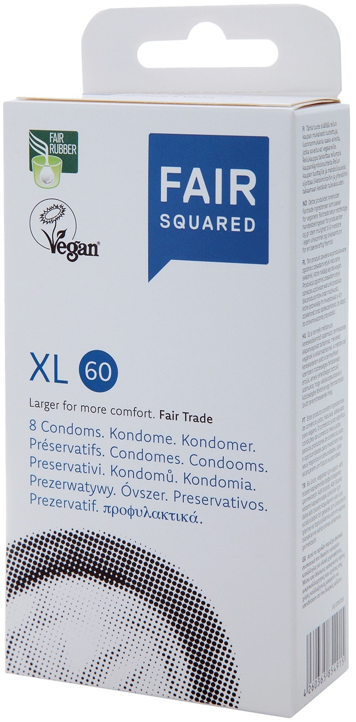 Fair Squared XL 60 Vegane Kondome 8er Pack - Klar - Klar