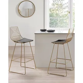 Beliani Barstuhl 2er Set 2 x 2 x 2 cm Gold/Schwarz