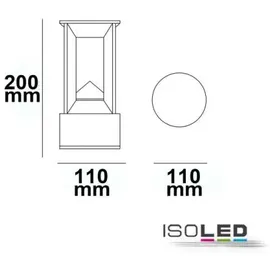 Fiai IsoLED Wegeleuchte Aluminium 20cm 9W inkl. 330lm sandschwarz