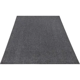 Paco Home Teppich Wohnzimmer Schlafzimmer Kurzflor Waschbar Melierte Optik Einfarbig Weich 160x220 cm, Anthrazit