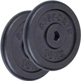 ScSPORTS Hantelscheiben Set Hantelscheibe 20 kg schwarz