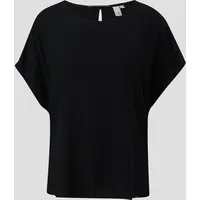 QS - Oversize-Shirt mit verlängertem Rückenteil, Damen, schwarz, 40