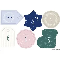 folia Adventskalender-Set Basic Stoffbeutel 49-teilig