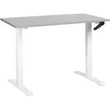 Beliani Schreibtisch Grau Weiß Melamin 120x72 cm Manuell Höhenverstellbar Rechteckig mit Kurbel Metallgestell Modern Büro Steh-Sitz-Tisch Stehtisch