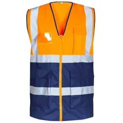 Safestyle Warnschutzweste KORNEL - leuchtorange;marine - M