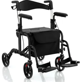 Costway Rollator Faltbar und leicht mit Sitz 6-fach höhenverstellbar Schwarz