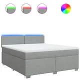 vidaXL Boxspringbett mit Matratze Hellgrau 180x200 cm Stoff