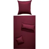 Erwin Müller Bettwäsche Landshut, in weinrot | Gr.: 155 x 220 - 80 x 80 cm