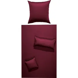 Erwin Müller Bettwäsche Landshut, in weinrot | Gr.: 155 x 220 - 80 x 80 cm
