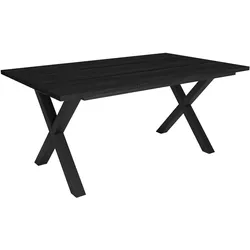 SKRAUT HOME Esstisch, 8 Plätze, 167x90x75cm, Robust und stabil dank seiner Zarge und massiven Beinen, Farbe Schwarz, Industriestil - T170BocXNE