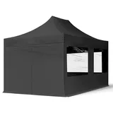 TOOLPORT Faltpavillon Economy 3 x 4,5 m inkl. 4 Seitenteile schwarz 59359