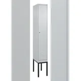 C+P Spind Classic PLUS, Gestell, 1 Abteil, HxBxT 212x30x50cm, Zylinderschloss, Hellgrau/Hellgrau von PROREGAL