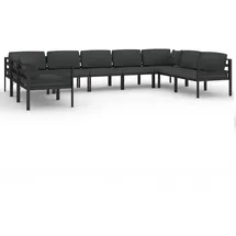 vidaXL Garten-Lounge-Set 9-tlg. Aluminium anthrazit/grau